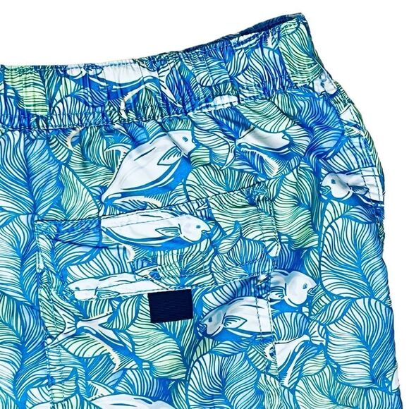 Vineyard Vines Blue Fish Print Swim Board Trunk Shorts Mens Sz L - Picture 5 of 10